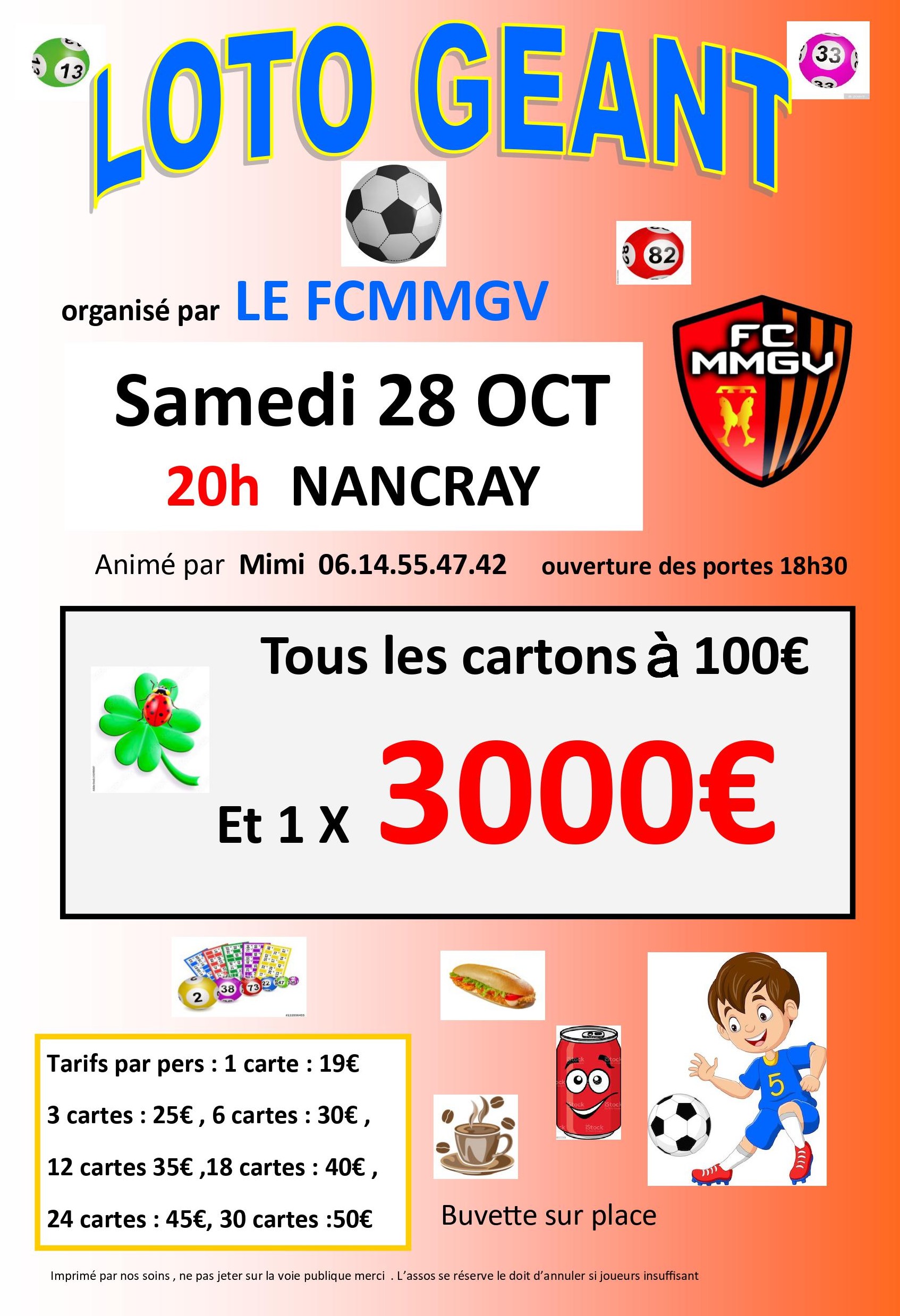 Actualité N'oubliez pas ce soir super loto à... club Football FC